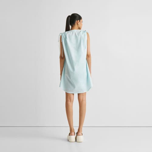Reistor Shirt Dress With Shoulder Tie Details In Summer Blue