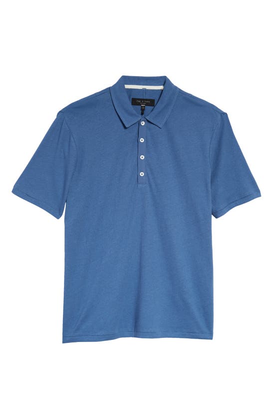 RAG & BONE MERCER SHORT SLEEVE LINEN BLEND POLO