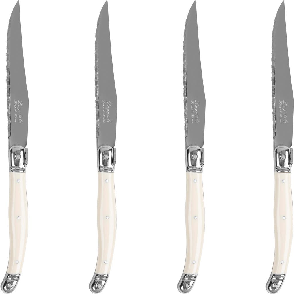 French Home Set Of 4 Laguiole Connoisseur Steak Knives In Ivory
