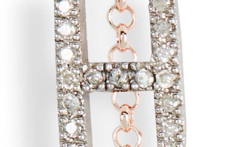 Meshmerise Bezel Diamond Initial Chain Necklace In Rose-h