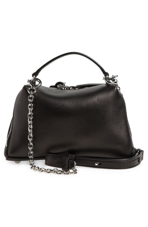 Shop Maison Margiela Glam Slam Trapezoid Leather Top Handle Bag In Black