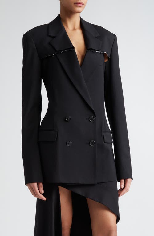 MONSE Slashed Two Piece Stretch Wool Blazer Black at Nordstrom,