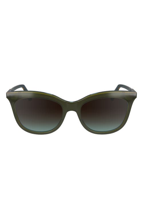 Longchamp 53mm Gradient Cat Eye Sunglasses In Green