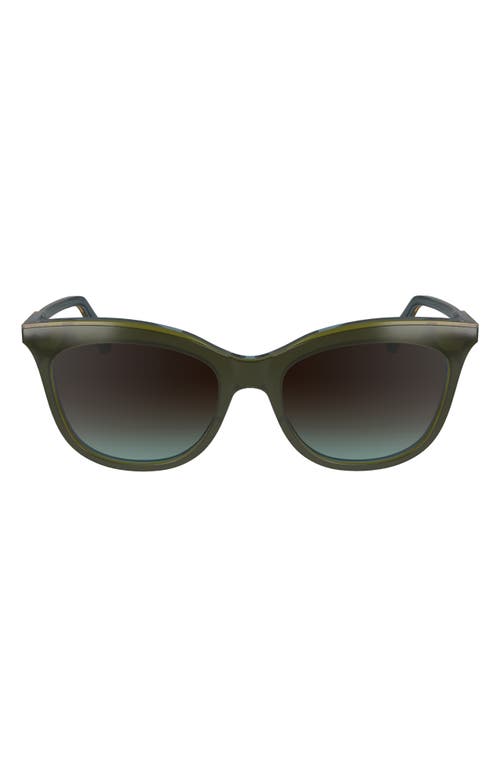 Longchamp 53mm Gradient Cat Eye Sunglasses In Olive/azure