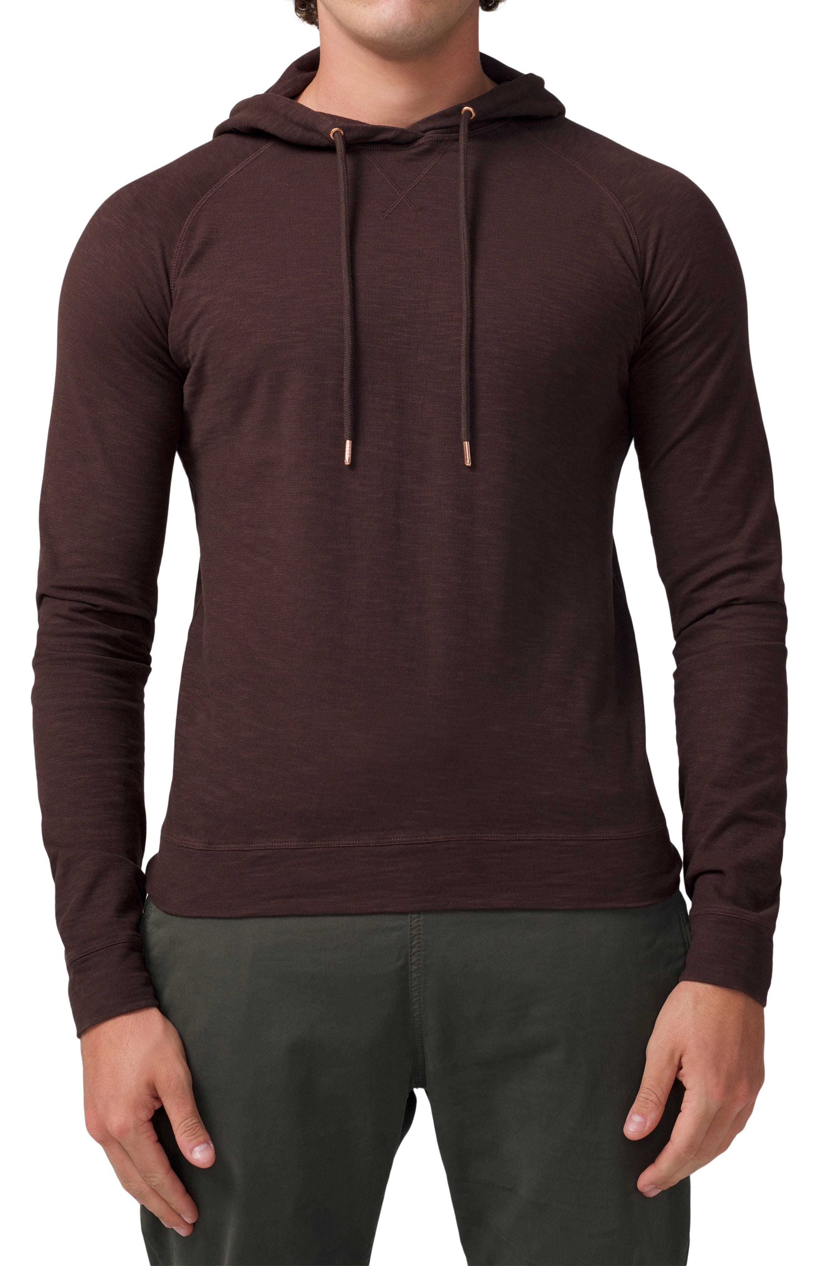JSY Mens Top Pure Color Hoodie Big Pocket Pullover Winter Sweatshirts