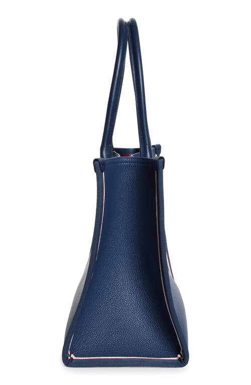 Shop Christian Louboutin Large Extra Large Nastroloubi Fique À Vontade Leather Tote In Denim/denim/multi