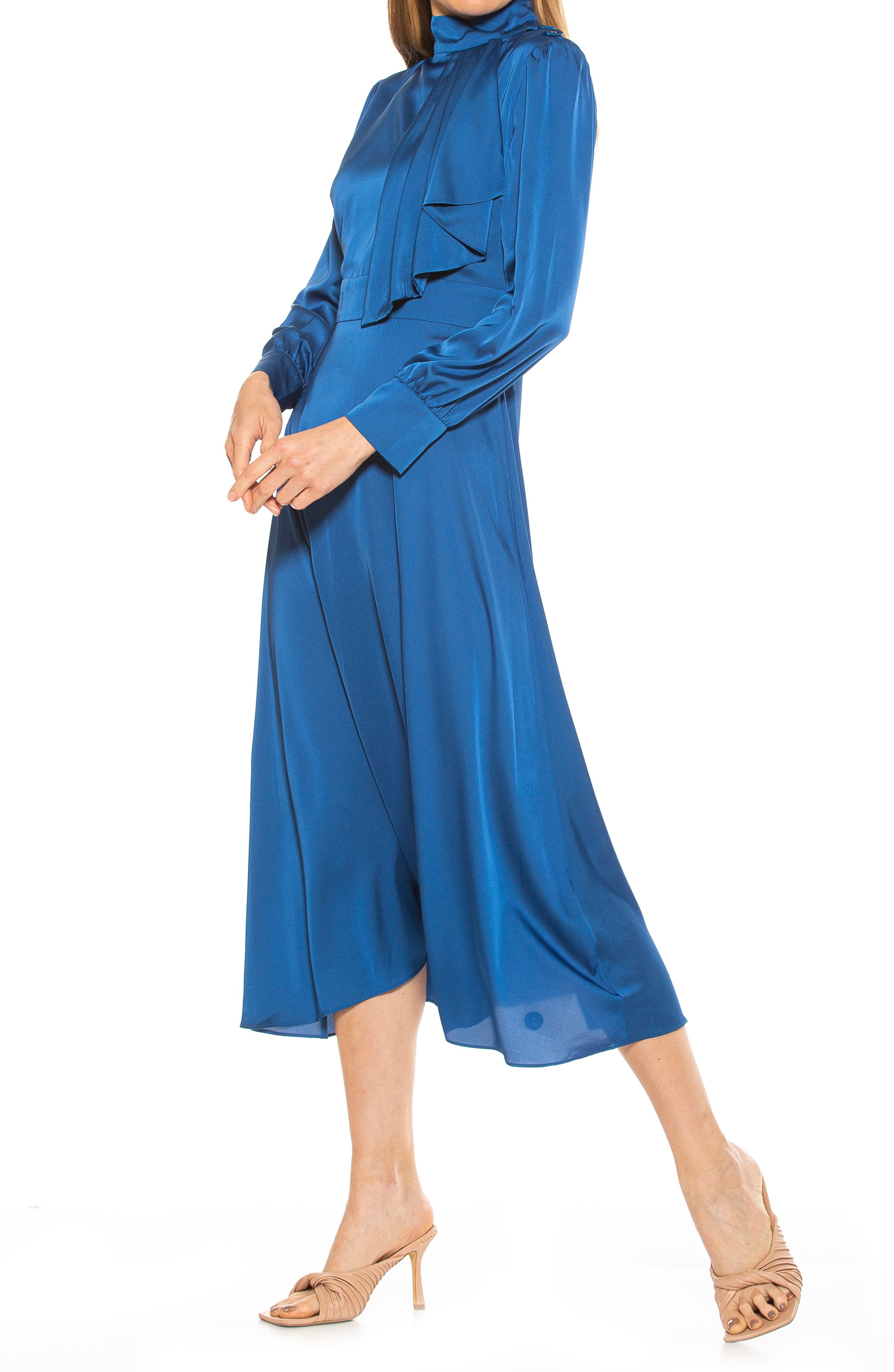 Alexia Admor Mock Neck Satin Midi Dress Nordstromrack