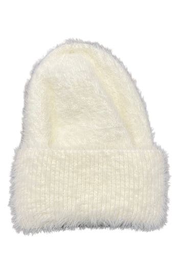 Marcus Adler Eyelast Knit Cuffed Beanie In Ivory