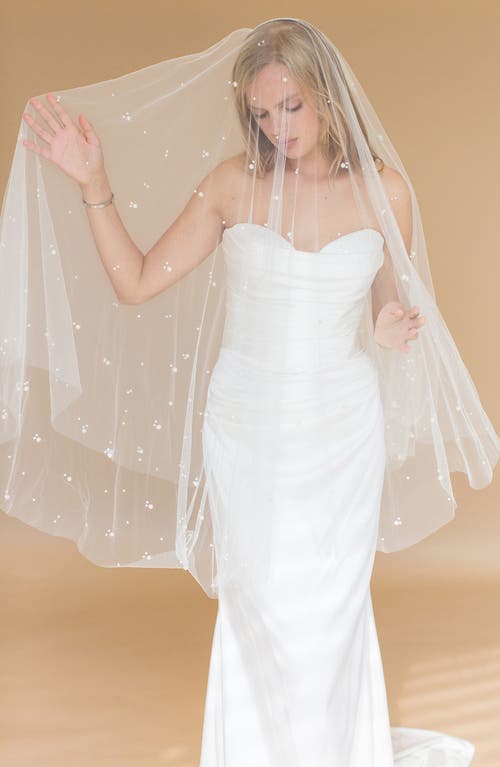 Brides And Hairpins Brides & Hairpins Ilaria Imitation Pearl Fingertip Veil In Ivory