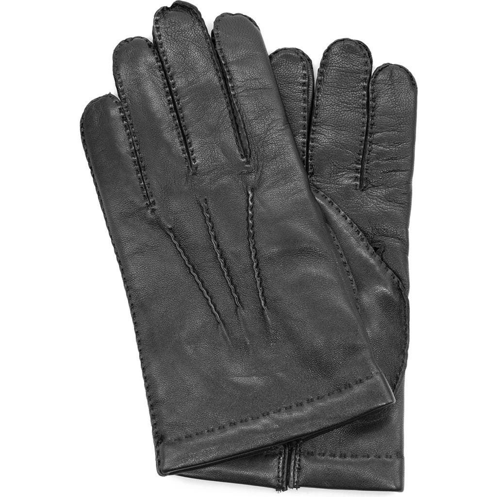 Portolano Cashmere Lined Handsewn Corded Gloves In Black