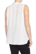 Vince Camuto Pleat Front V-Neck Sleeveless Blouse (Plus Size) | Nordstrom
