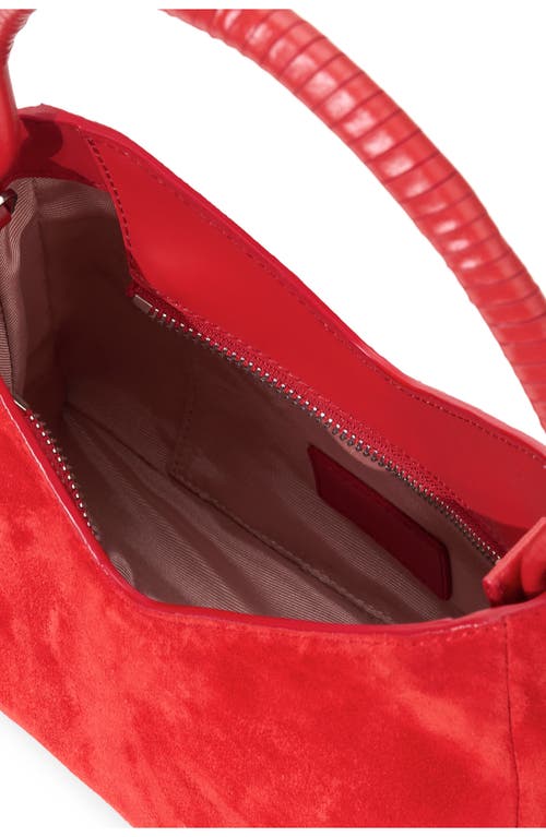 Shop Staud Valerie Suede Shoulder Bag In Chili