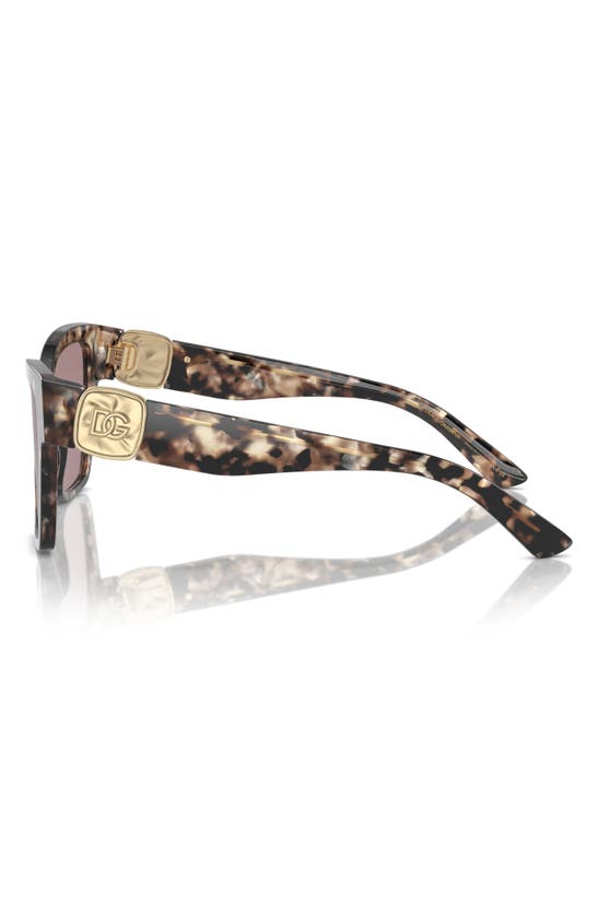 Shop Dolce & Gabbana Dolce&gabbana 54mm Gradient Square Sunglasses In Brown Havana