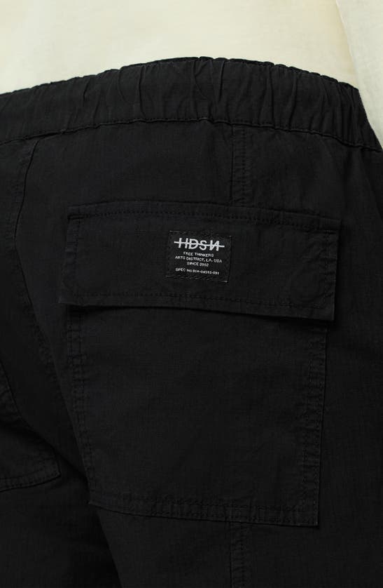 Shop Hudson Drawstring Stretch Cotton Cargo Pants In Black