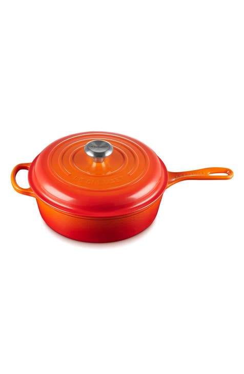Le Chef 4-Piece Enamel Cast Iron Orange Cookware Set. - M - Bed Bath &  Beyond - 32445335