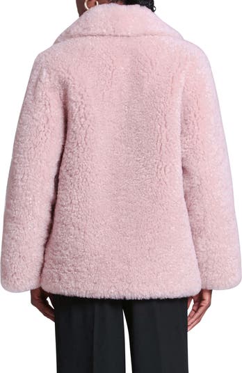 Avec Les Filles Notched Collar Faux Fur Coat