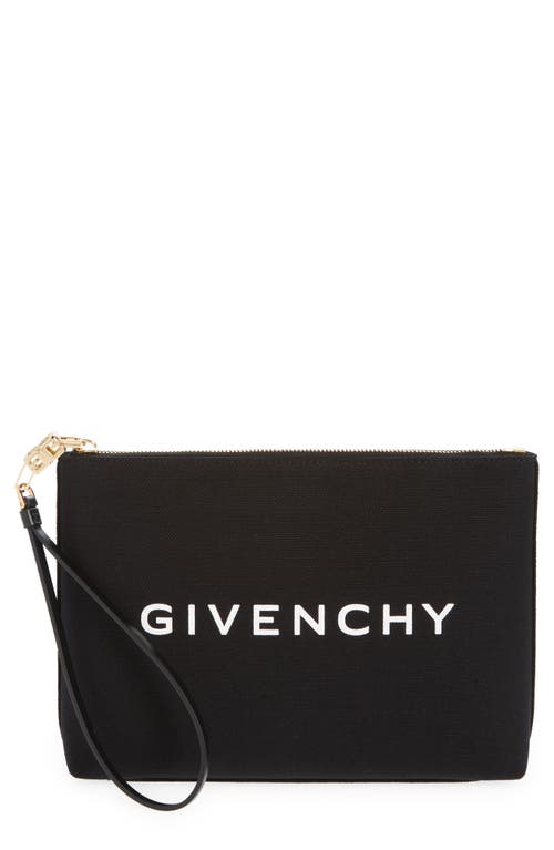 Givenchy Logo Graphic Canvas Travel Pouch in Black at Nordstrom