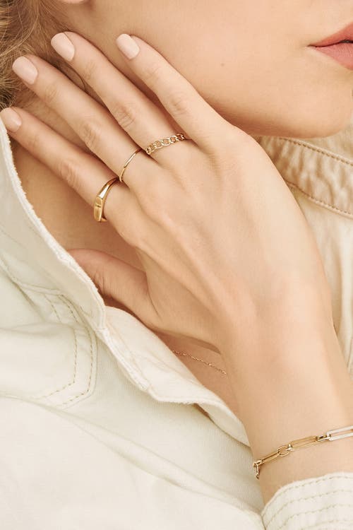 Oradina Women's 14k Yellow Gold 1956 Dainty Curb Link Ring In Yellow Gold