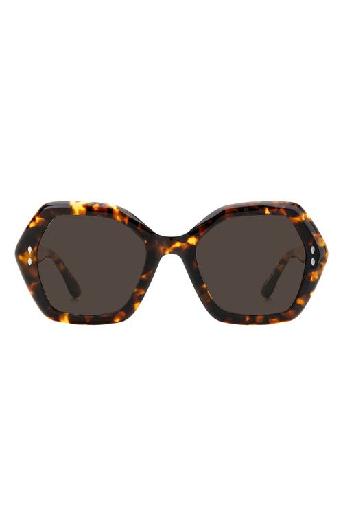 Isabel Marant 53mm Geometric Sunglasses in Havana Brown at Nordstrom