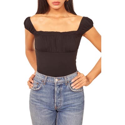 Plus Size Reformation Lara Top, Black