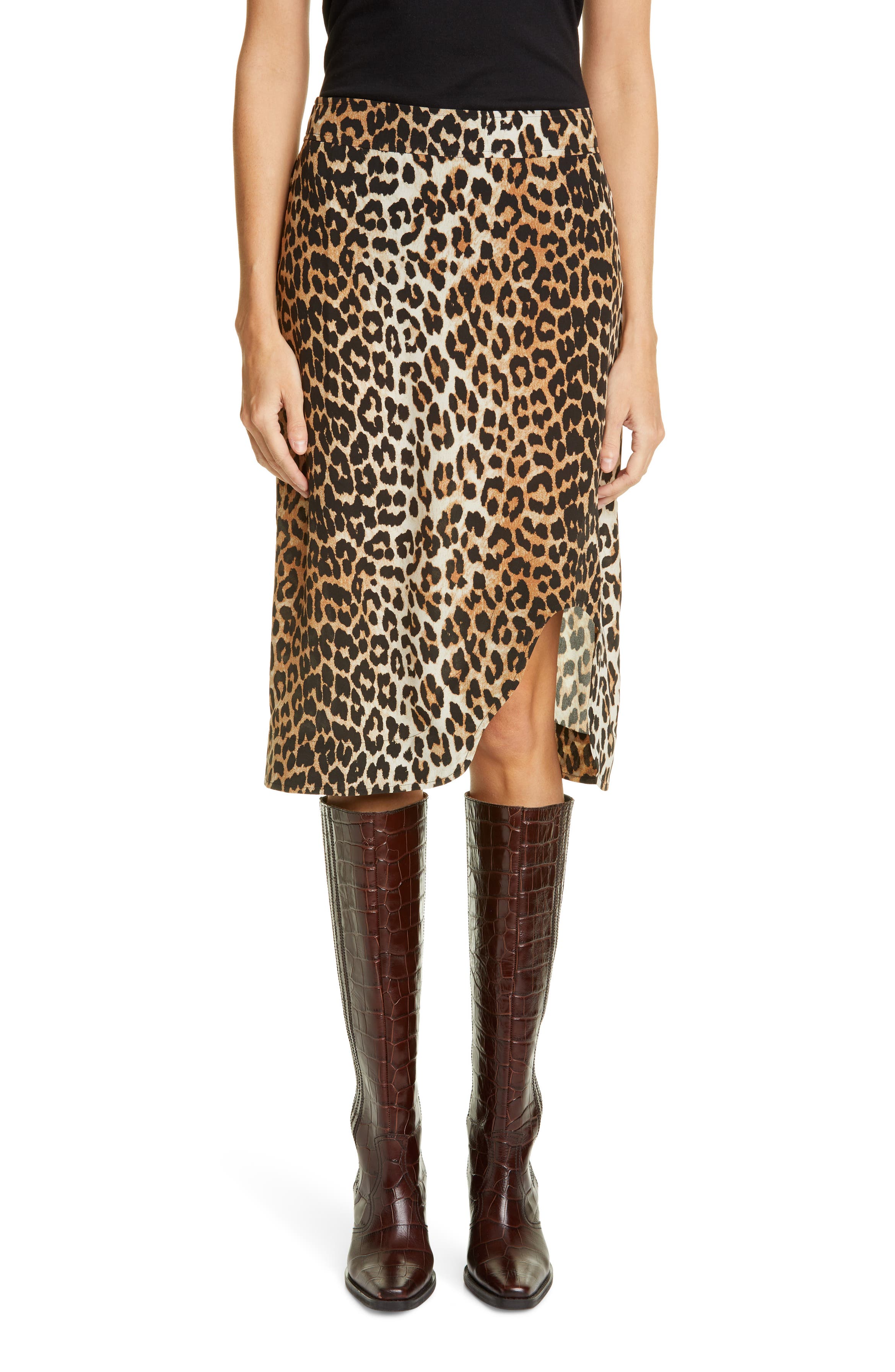 Ganni Leopard Print Skirt | Nordstrom