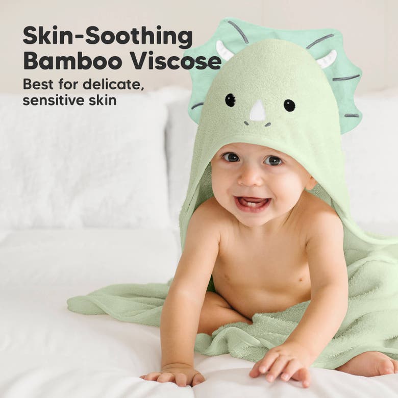 Shop Keababies Cuddle Baby Hooded Towel In Triceratops