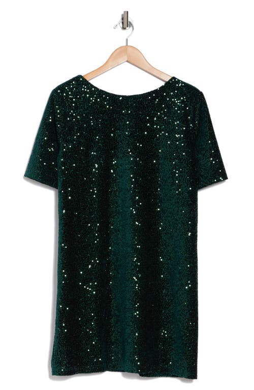 WISHLIST WISHLIST ELBOW LENGTH SLEEVE SEQUIN A-LINE COCKTAIL DRESS