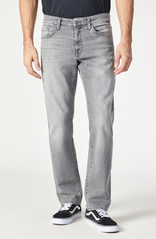 Shop Mavi Jeans Zach Mid Rise Straight Leg Jeans In Grey Brushed Seattle