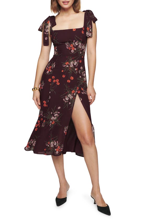 Reformation Twilight Tie Shoulder Midi Dress In Emmeline