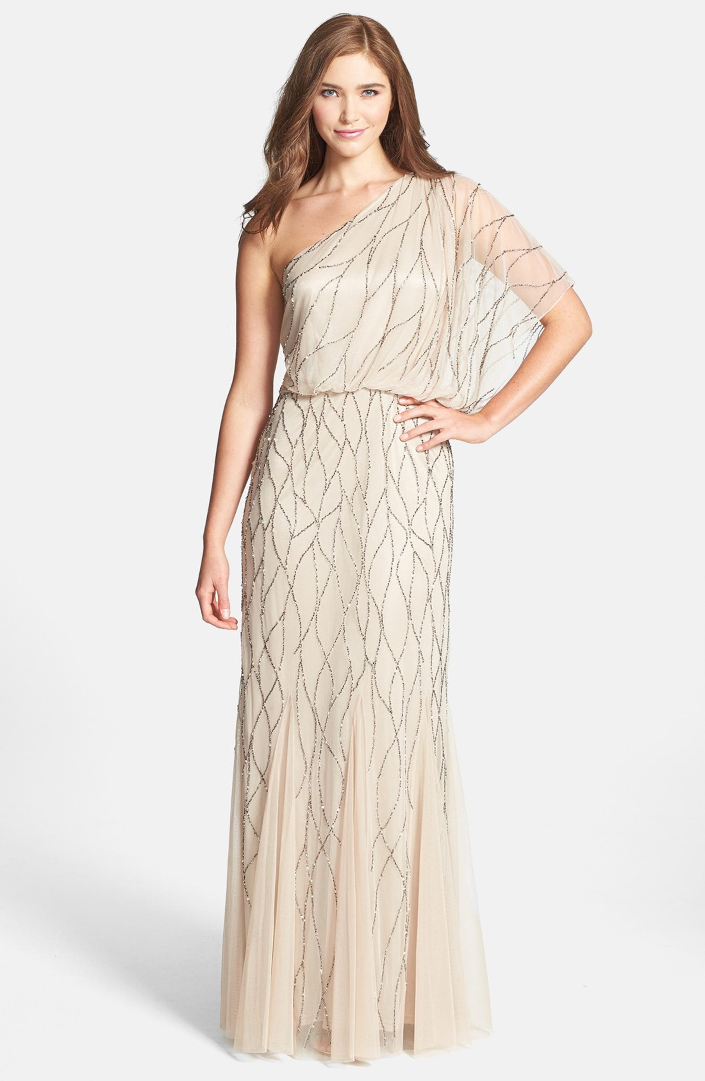 Adrianna papell floral beaded blouson dress Clearance