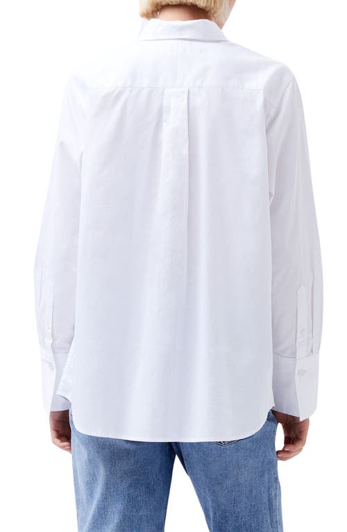 French Connection Alexis Diagonal Yoke Button Front Top In Linen White