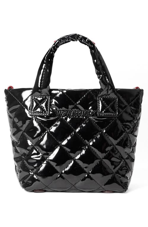 Shop Mz Wallace Petite Metro Deluxe Quilted Tote In Black Lacquer