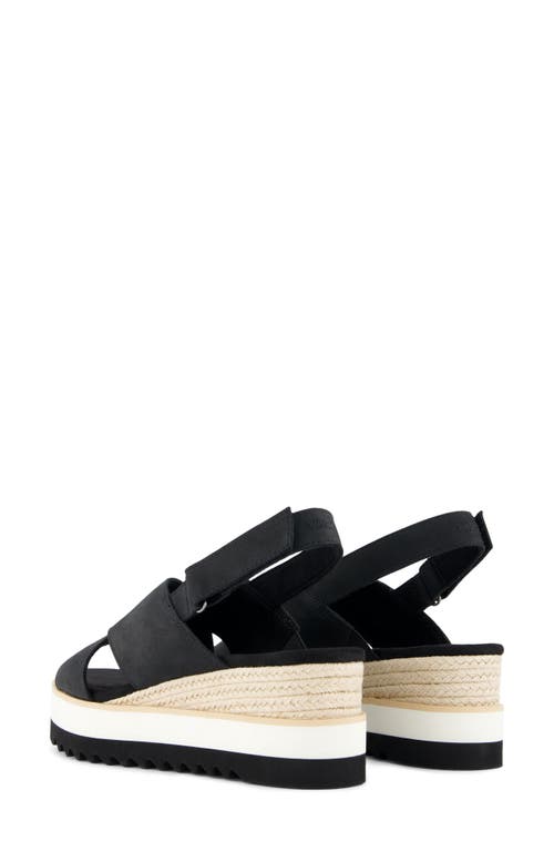 Shop Toms Diana Crossover Platform Wedge Sandal In Black