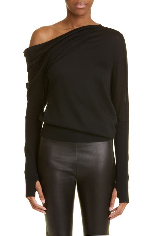 TOM FORD Off the Shoulder Cashmere & Silk Sweater in Black