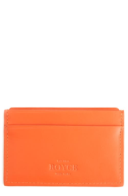 ROYCE New York RFID Leather Card Case in Orange