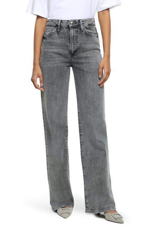 River Island Jamille Slim Wide Leg Jeans in Grey at Nordstrom, Size 14