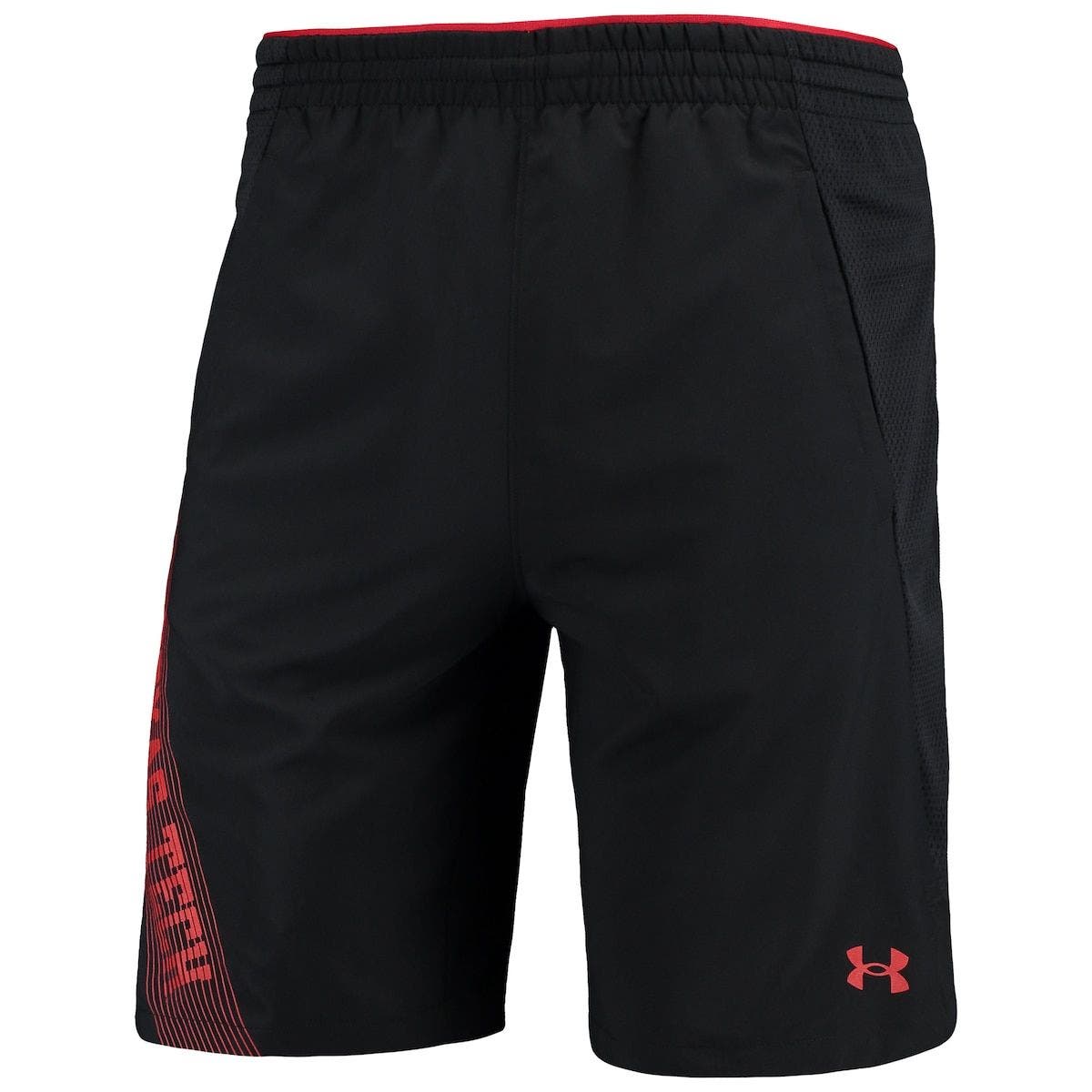 under armour black and red shorts