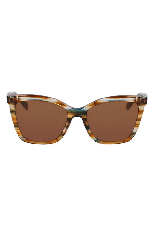 Longchamp Le Pliage 54mm Gradient Cat Eye Sunglasses In Brown