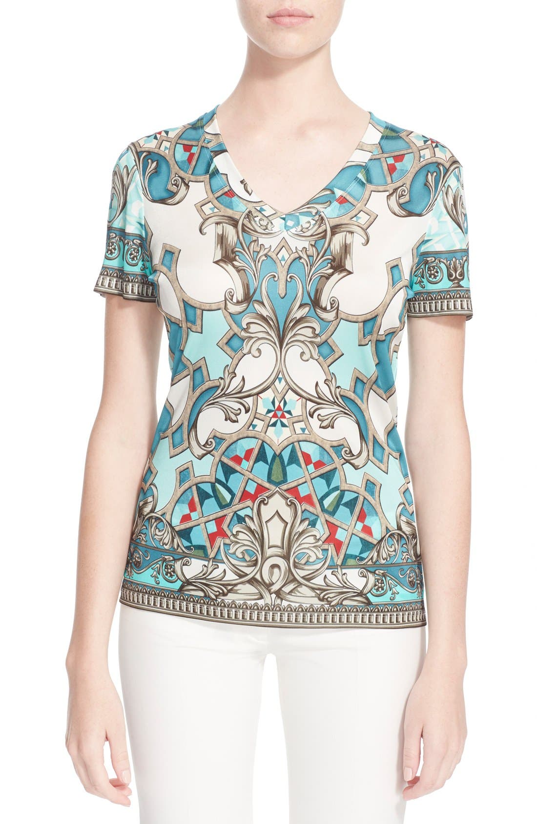Versace Baroque Print VNeck Tee Nordstrom