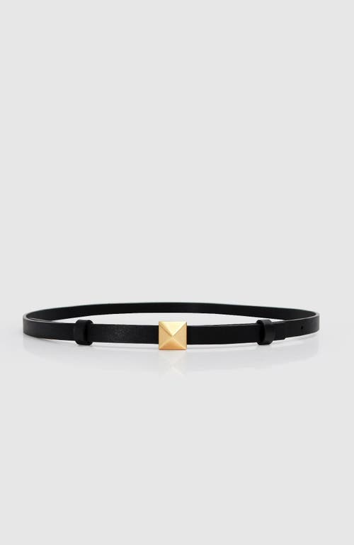 Shop Belle & Bloom Cleopatra Pyramid Stud Leather Belt In Black