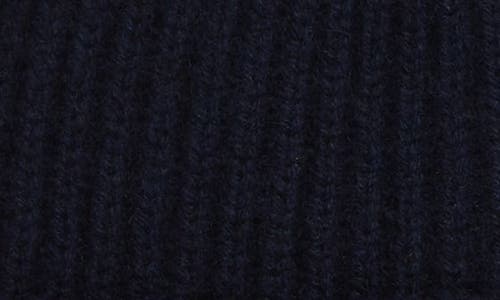 Andrew Stewart Cashmere Ribbed Beanie In Navy