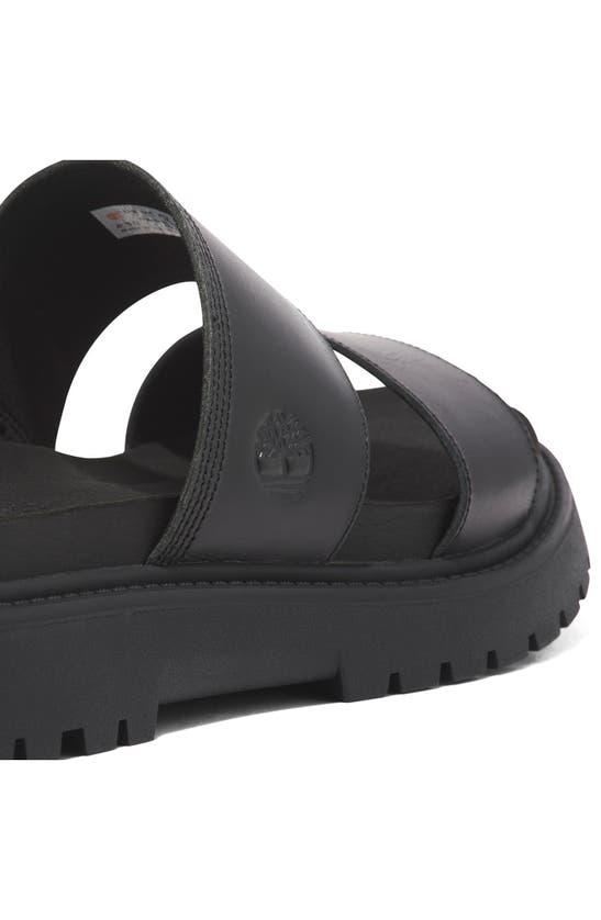 Timberland Clairemont Way Womens Leather Sliders In Black Full Grain
