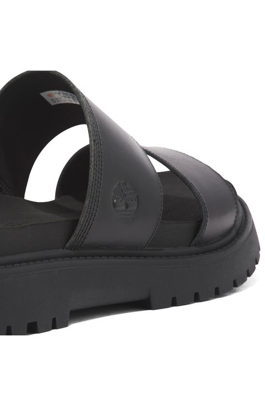 Shop Timberland Clairemont Way Slide Sandal In Black Full Grain