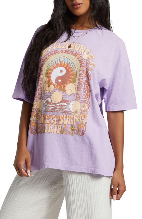 Shop Billabong Surf Trip Oversize Graphic T-shirt In Tulip