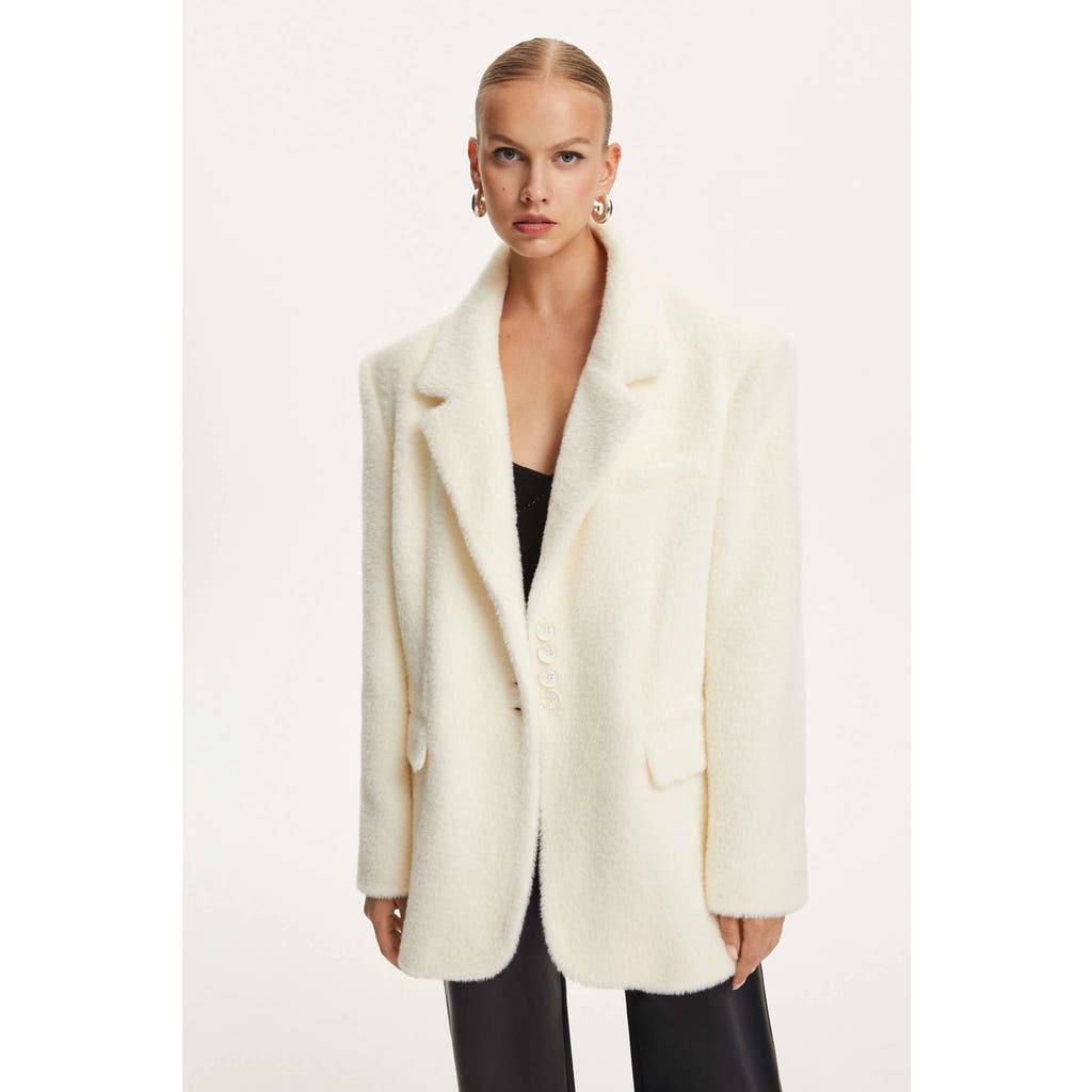 NOCTURNE NOCTURNE FAUX FUR DOUBLE-BREASTED JACKET