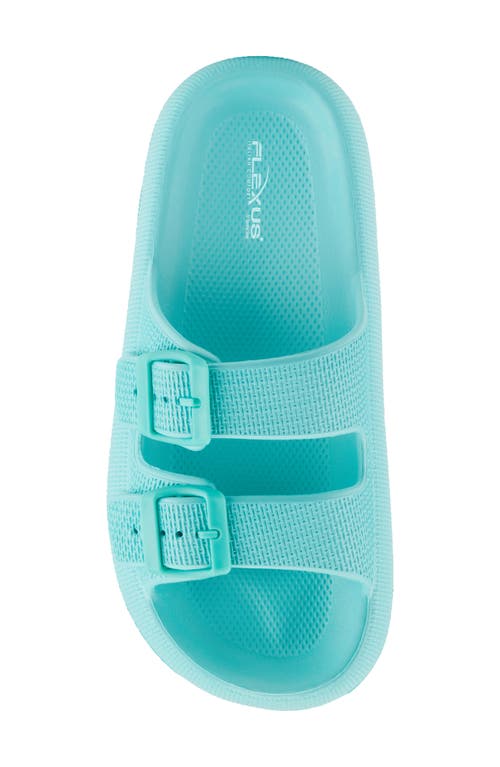 Flexus By Spring Step Bubbles Waterproof Slide Sandal In Turquoise