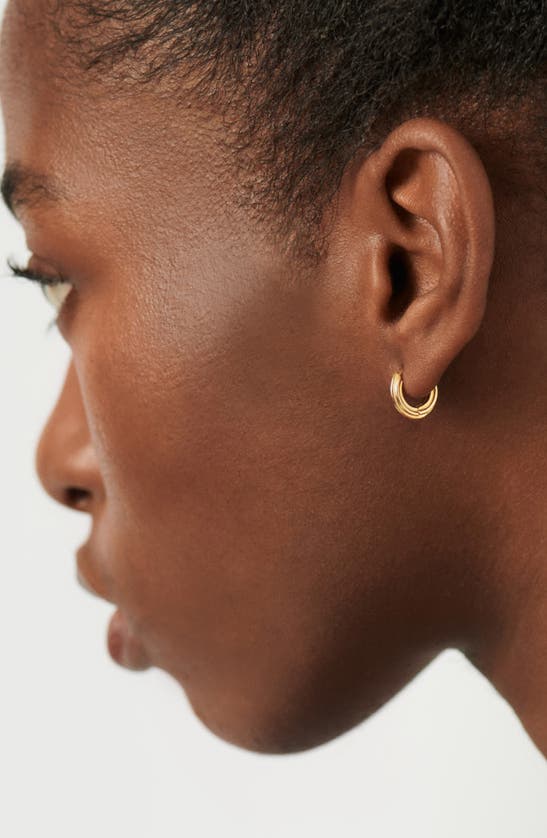 Shop Missoma 18k Gold Vermeil Ridged Huggie Hoop Earrings