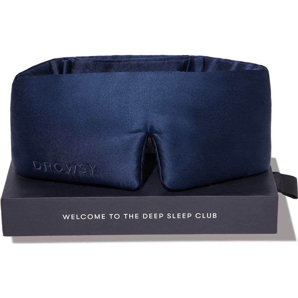 Drowsy Sleep Co . Silk Sleep Mask In Midnight Blue