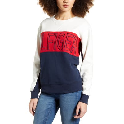 Tommy Sport Colorblock Stripe Sweatshirt, Blue