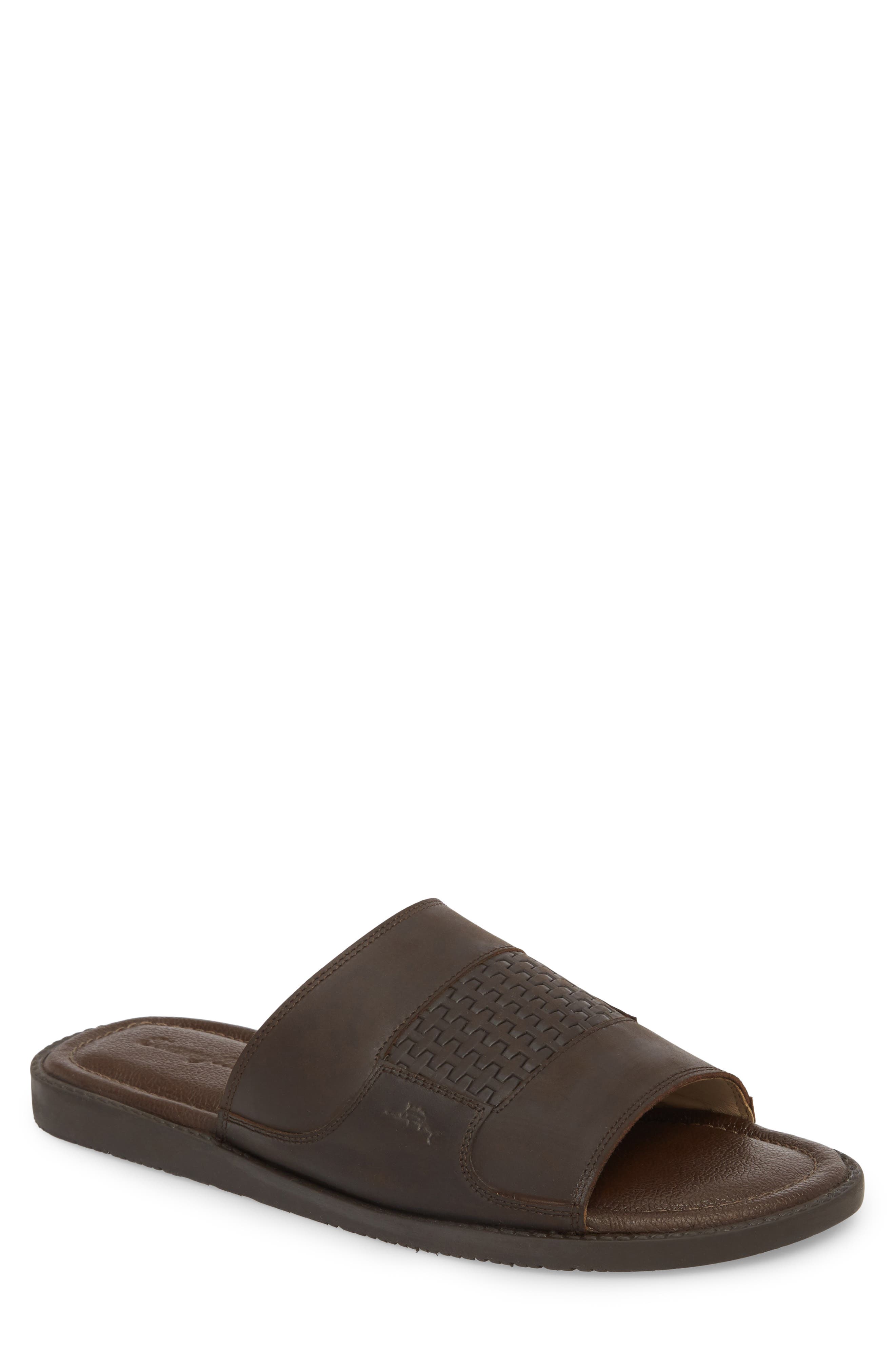 UPC 192689001086 product image for Men's Tommy Bahama Gennadi Palms Slide Sandal, Size 7 M - Brown | upcitemdb.com
